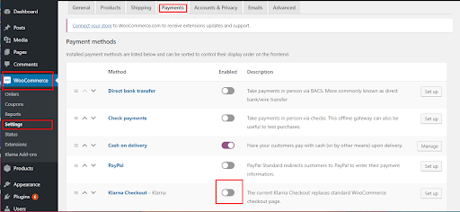 how to add klarna checkout woocommerce