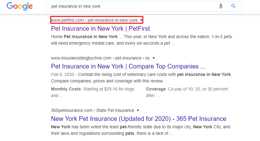 Landing page - pet insurance